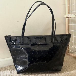 KATE SPADE CAMELLIA STREET Embossed Polka Dot Glossy TOTE Shoulder Bag LARGE